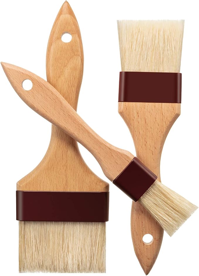 Boao Natural Bristle Pastry Brush Beech Wooden Handle Basting and BBQ Brushes - Image 7