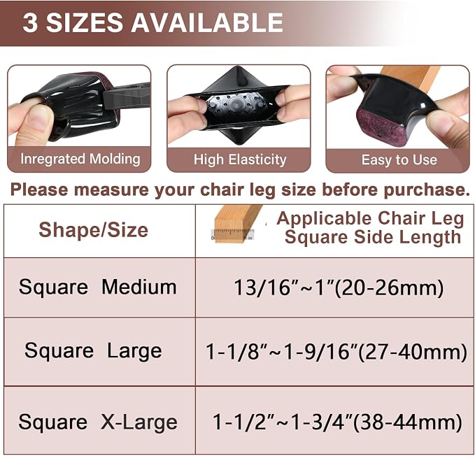 Chair Leg Floor Protectors Square Chair Leg Protectors - Image 4
