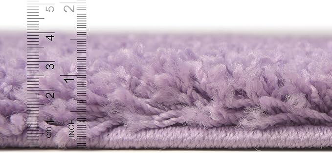 Unique Loom Solid Shag Collection Area Rug (10' x 13' Rectangle, Lilac)