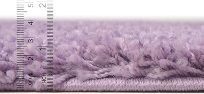 Unique Loom Solid Shag Collection Area Rug (10' x 13' Rectangle, Lilac)