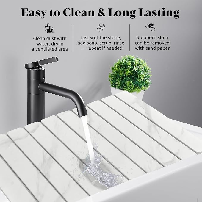 Large Stone Dish Drying Mats for Kitchen Counter, Eco-Friendly Absorbent - Image 5