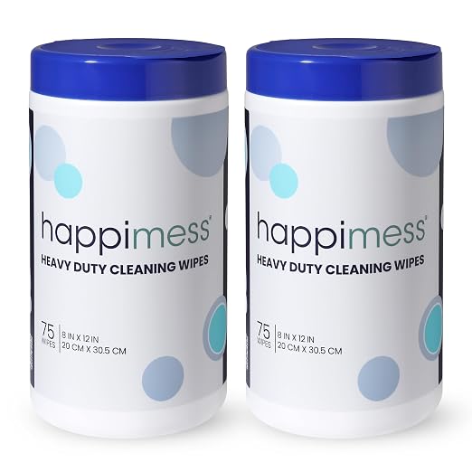 happimess WPE1001A-2SET Heavy Duty Cleaning Wipes, Extra Strong Cleaner by Happimess