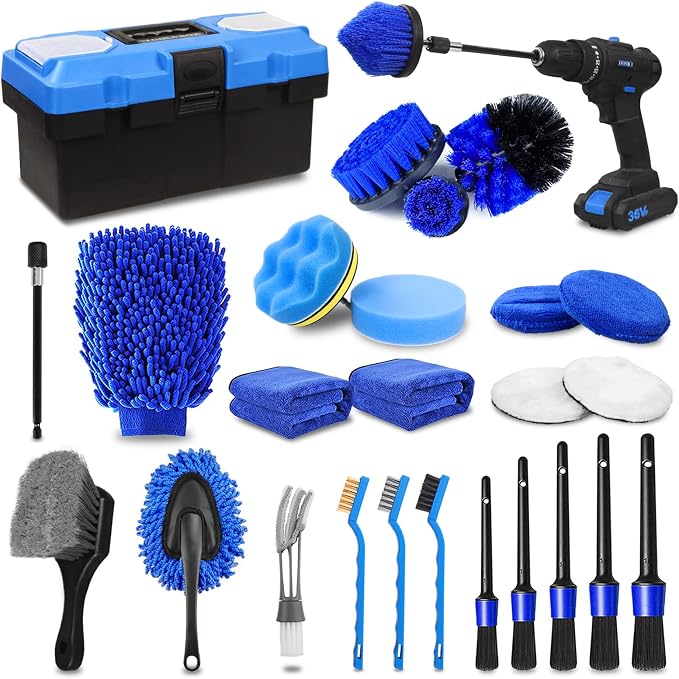 TTRCB 27Pcs Car Detailing Kit, Car Cleaning Kit, Car Detailing Brush Set by TTRCB
