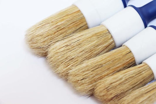 Natural Boar Hair Detailing Brush 5pcs Set, Automotive Non-Slip Detail Brushes - Image 2