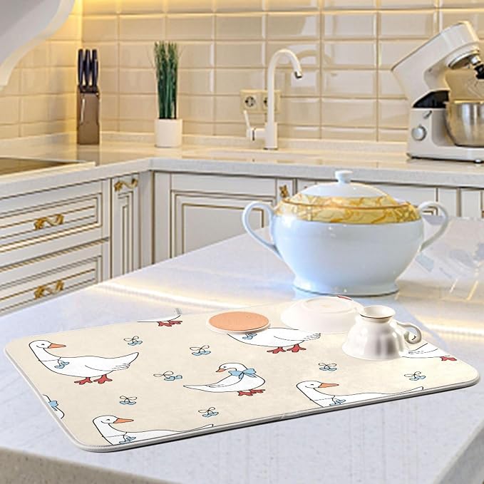 Goose Blue Hearts and A Bow Dish Drying Mat - Image 6