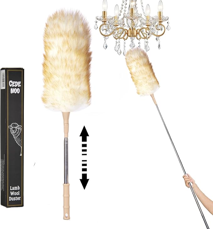 Cedenoo Lambswool Duster Extendable 22–55 Inch Natural Wool Duster by Unknown