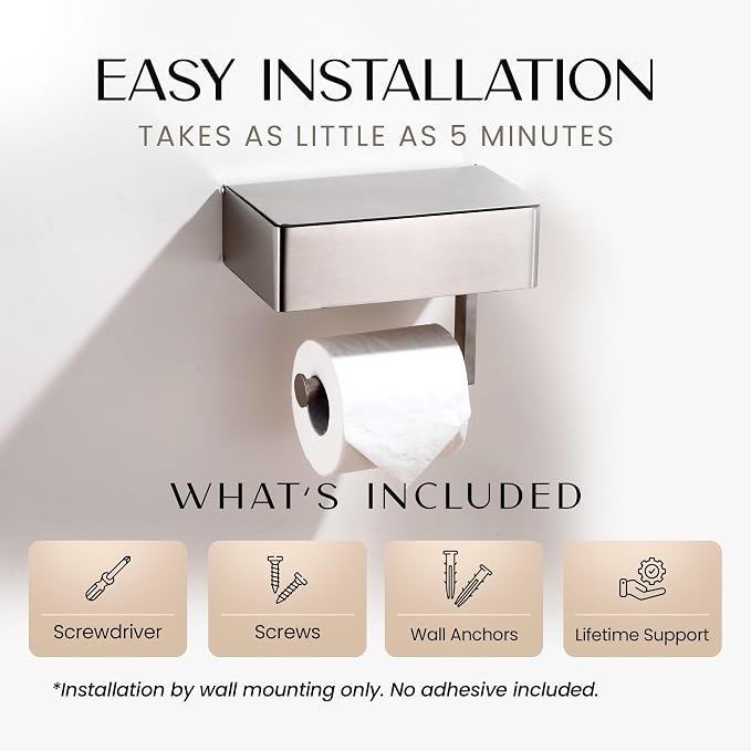 Day Moon™ Brushed Nickel Toilet Paper Holder - Image 5