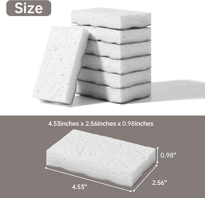 JOYMOOP Textured Clean Sponges, Dual-Sided Non-Scratch Soft Scrub Dish Sponge - Image 9