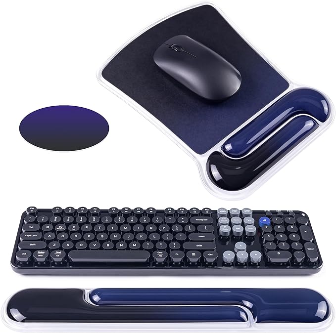 Ospelelf Mouse Pad with Wrist Rest and Ergonomic Gel Keyboard Hand Wrist by OspelelfOfficeSupplies