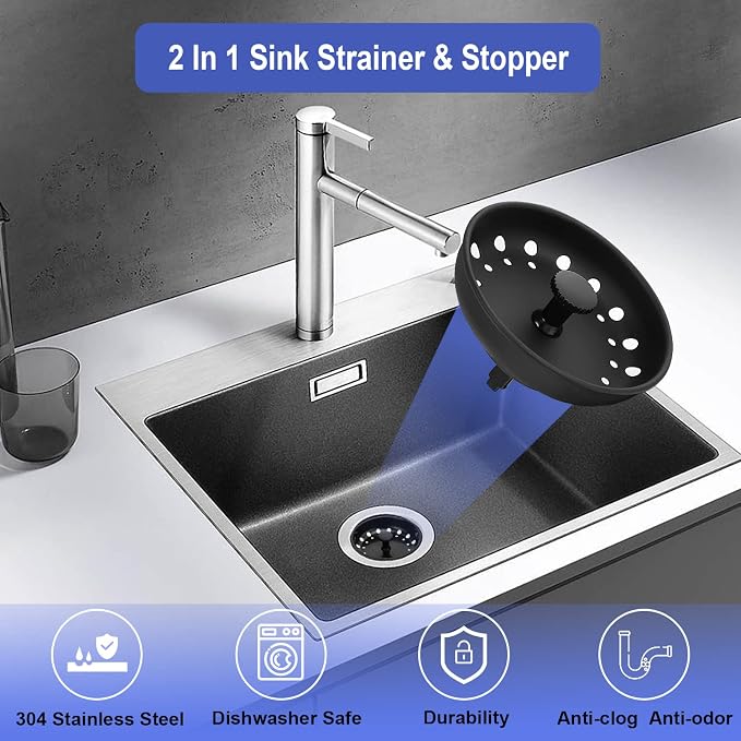 Kitchen Sink Drain Strainer 3 Pack Stainless Steel Sink Stopper, Anti-Clogging - Image 4