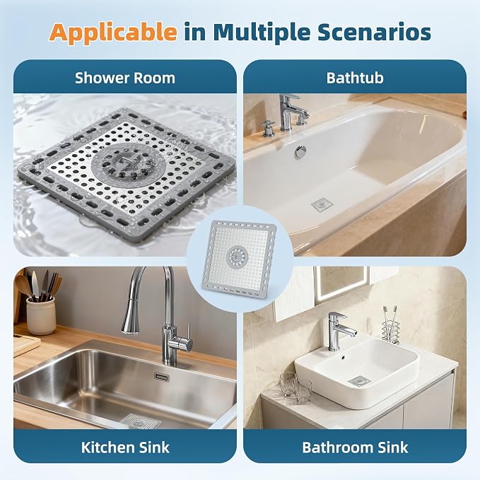 Hibbent 2 Pack Upgraded Shower Drain Hair Catcher, Shower Drain Cover - Image 6