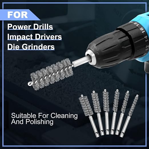 MAXAMN Wire Brush for Drill 18-Pack, Wire Brushes for Cleaning Rust Tube - Image 4