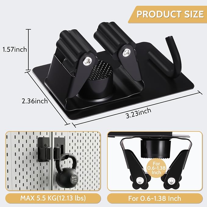 4pcs Magnetic Broom Holder Wall Mount, 12.13lbs Heavy Duty Mop and Broom - Image 3