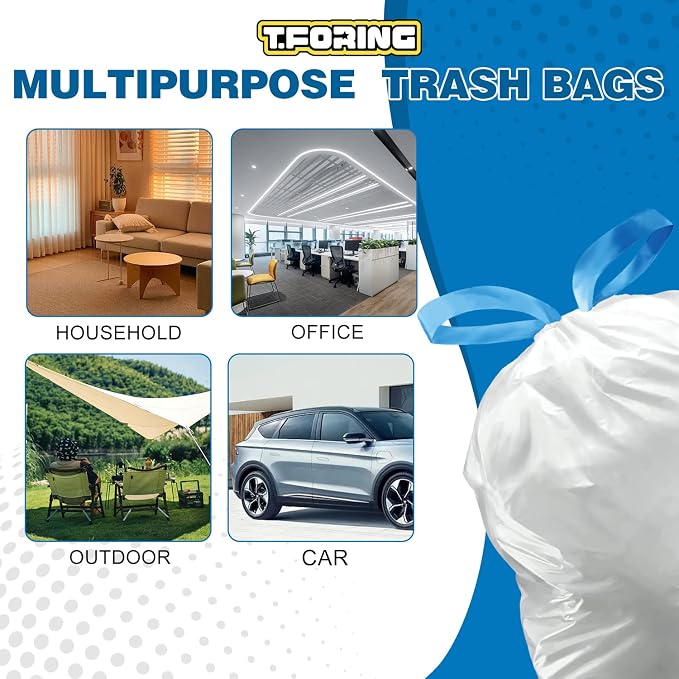 2 Gallon Trash Bags Drawstring 0.96 Mil - Image 6