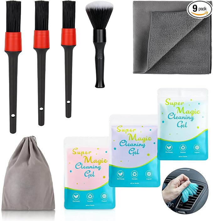 TICARVE 9Pcs Car Interior Detailing Kit by TICARVE
