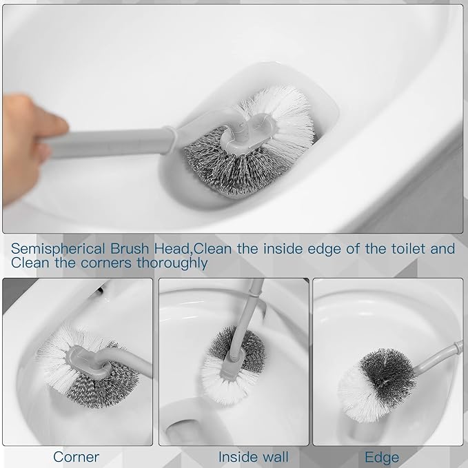 2Pcs Curved Toilet Bowl Brush Without Holder - Image 7