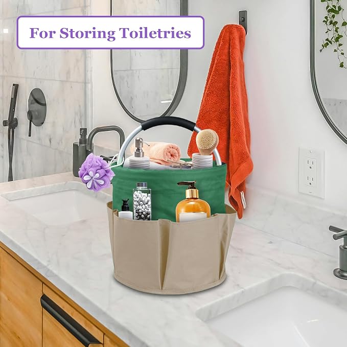 17L Caddy Organizer with Handle, Foldable Cleaning Supplies Caddy with 6 Pockets - Image 8
