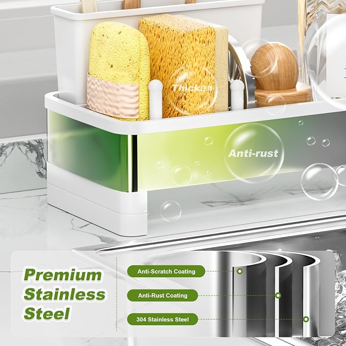 Stainless Steel Sink Caddy, Sponge Holder - Image 4