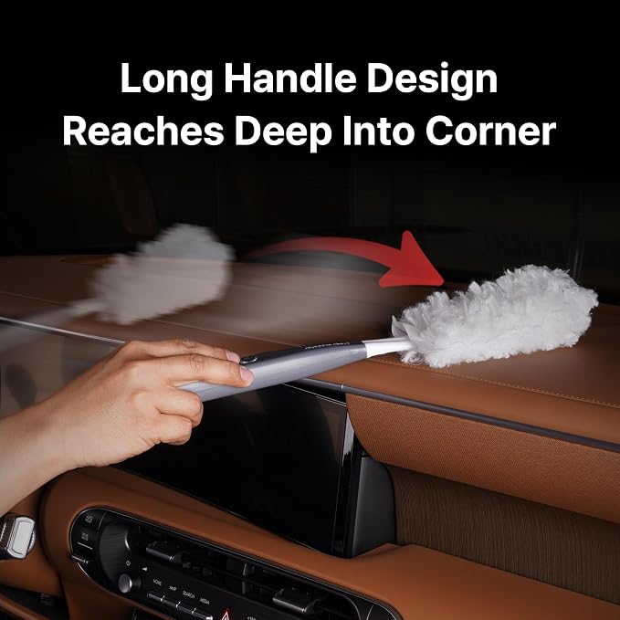 KMMOTORS 2-in-1 Full Circle Car Duster – Soft Microfiber Duster - Image 7