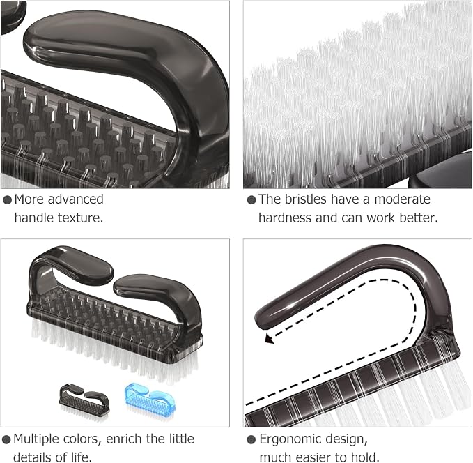 Handle Grip Cleaning Nail Brush, Larbois Nail Brushes Hand Fingernail Brush - Image 5