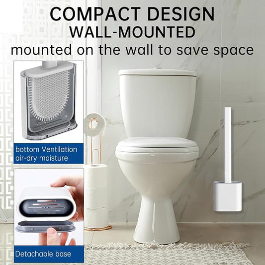 RV Toilet Bowl Brush by, Silicone Bristles, Wall-Mounted, Anti-Roll & Anti-Drip - Image 2