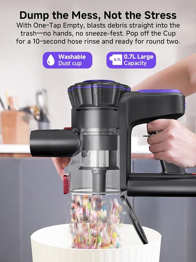 MONSGA Cordless Vacuum Cleaner, 45KPa 400W Stick Vacuum - Image 7