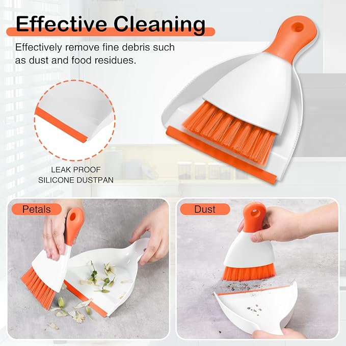 NACENA Mini Dustpan and Brush Set 2 Pack, Small Broom and Dustpan Set Dust Pan - Image 4