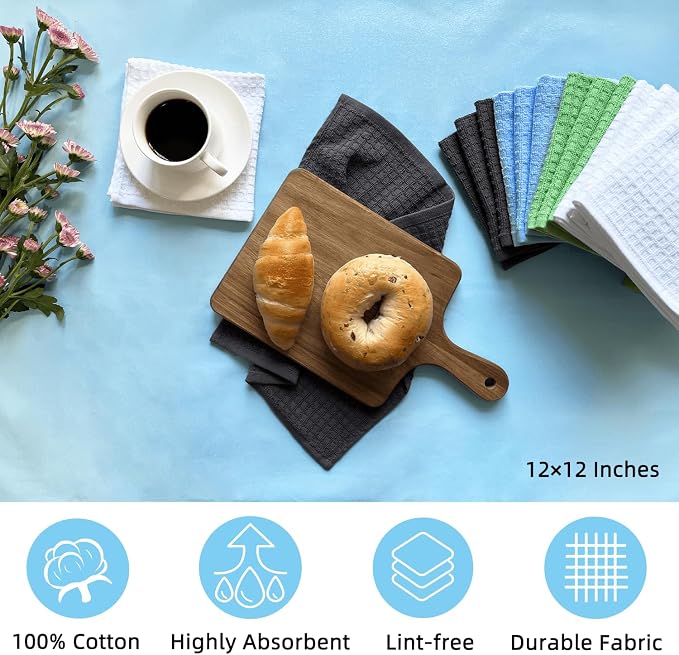 Cotton Dishcloths Set for Home and Kitchen Cleaning - Image 2