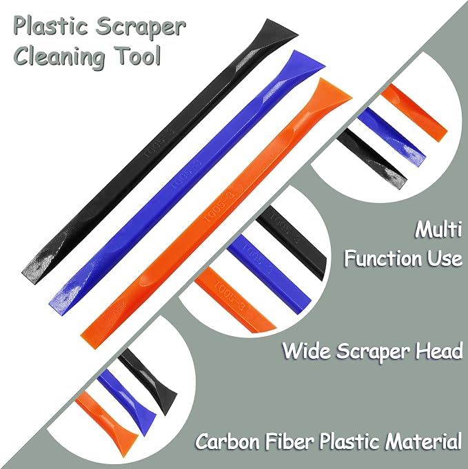 12Pcs Carbon Fiber Scraper Cleaning Tool Non-Scratch Plastic Multi-Purpose - Image 3