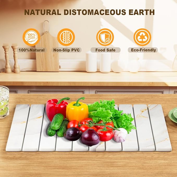Dayacoco Stone Drying Mat for Kitchen Counter, Large Quick Dry Stone Mat - Image 5