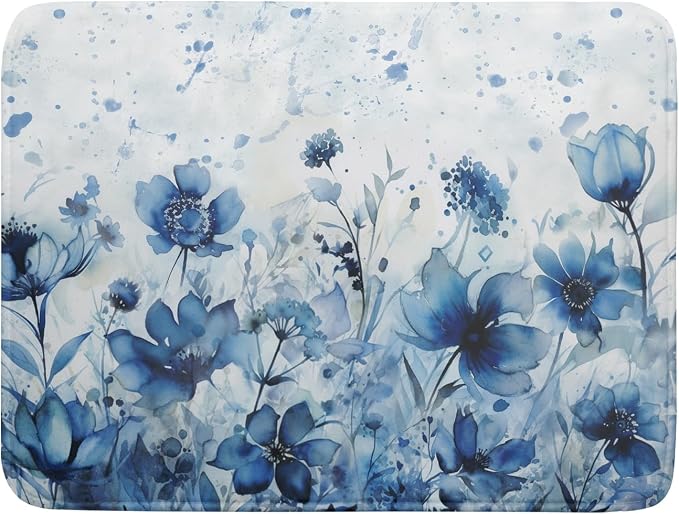 Giwawa Blue Floral Dish Drying Mat by Giwawa