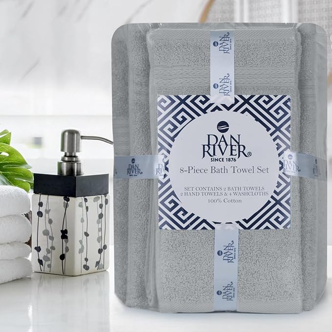 DAN RIVER 8 PC Luxury Bath Towels - Image 8