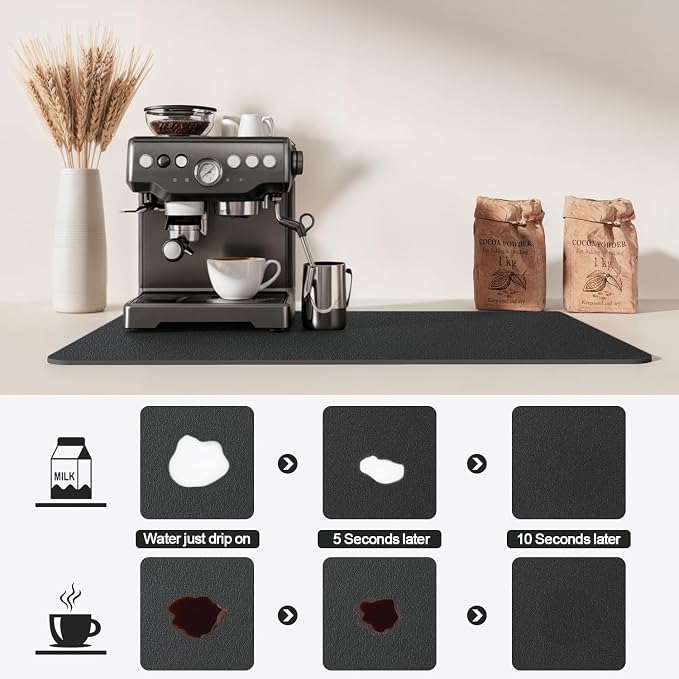 Dish Drying Mat for Kitchen Counter | Coffee Bar Mat for Countertops | Heat - Image 4