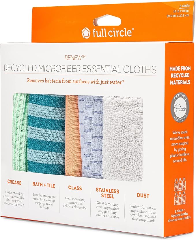 Full Circle Renew Collection All-Purpose Recycled Microfiber Cloths, Stripes - Image 16