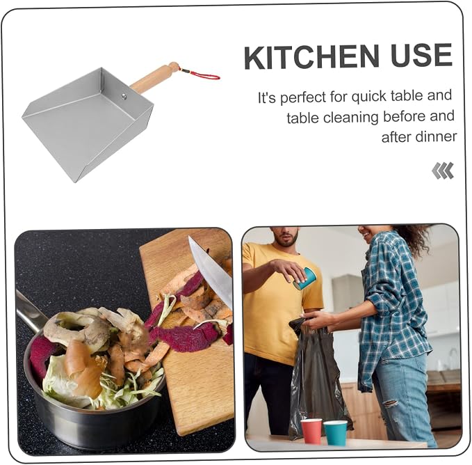 Healifty Stainless Steel Dustpan 8.66 Inch Mini Metal Dust Pan Compact - Image 6