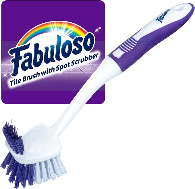 Fabuloso Tile Brush with Spot Scrubber, Long Bathroom Cleaning Brush with by Colgate-PalmoliveCommercial