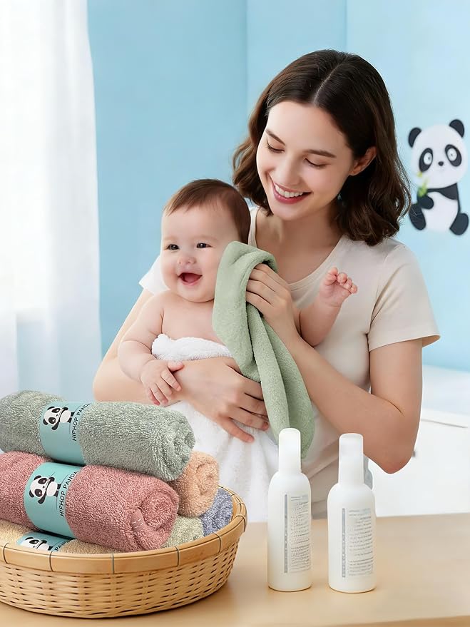 HIPHOP PANDA Baby Washcloths, Rayon Made from Bamboo - Image 3