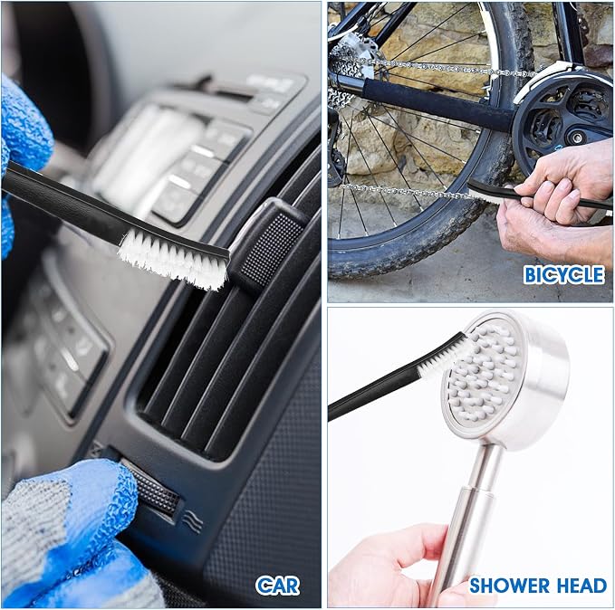 Double-Ended Nylon Cleaning Brushes, Plastic Handles - Image 4