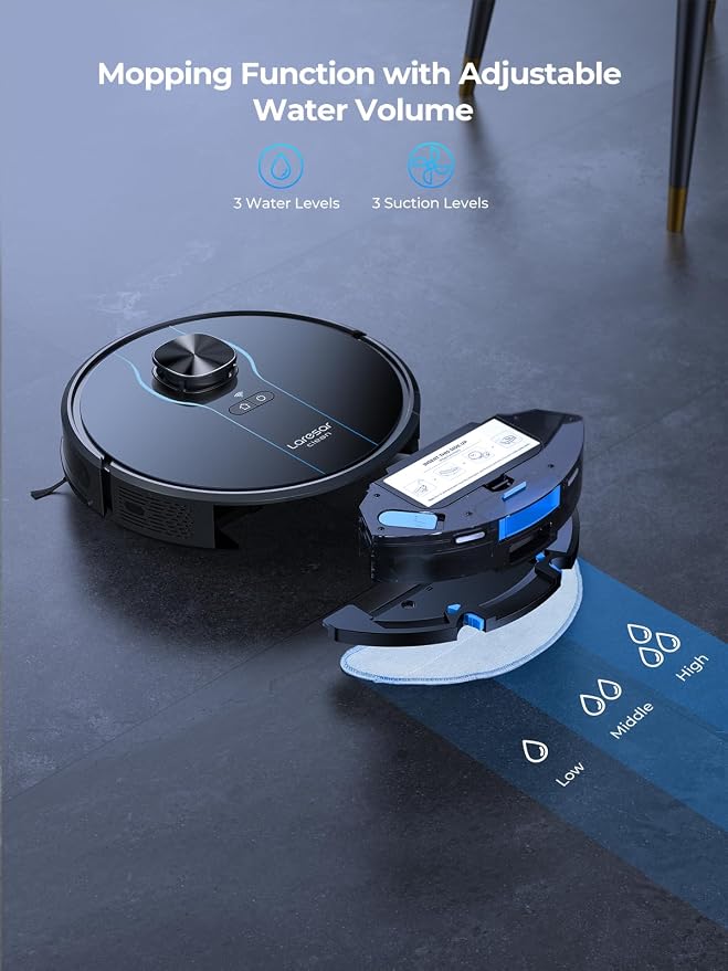 Robot Vacuum and Mop, 5000Pa Self-Emptying Robot Vacuum, Smart Lidar Navigation - Image 5