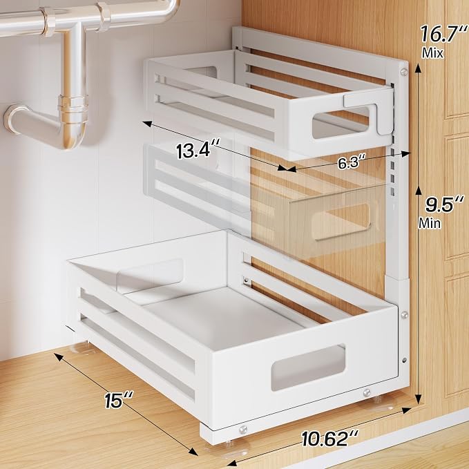 1 Pack Under Sink Organizer, Pull Out Cabinet Organizer - Image 2