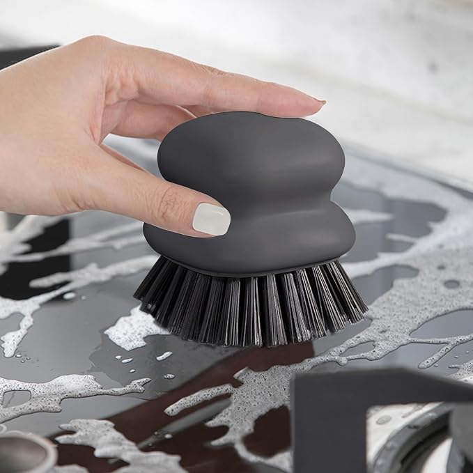 Dish Brush with Handle, Kitchen Scrub Brushes - Image 4