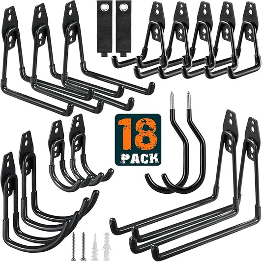 18 Pack Garage Hooks Heavy Duty Utility Steel by HUPBIPY