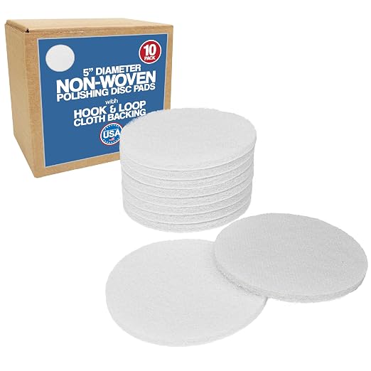5" Non-Scratch Polishing Pad Hook & Loop Non-Woven Discs, Non-Abrasive by PeachtreeWoodworkingSupply