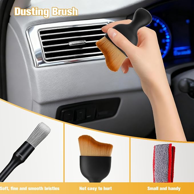 4PCS Car Detailing Brush Kit, Including 1 Ultra Soft No Scratch & 3 Vent - Image 5