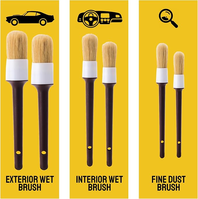 Soft Boar Hair Car Detailing Brush Set - Image 9