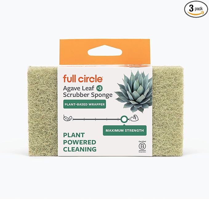 Full Circle Agave Leaf Scour Pads – Pack of 3 – Maximum Strength, Non-Scratch by FULLCIRCLE
