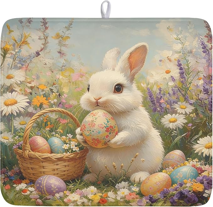 Easter Bunny Eggs Dish Drying Mat by Unknown