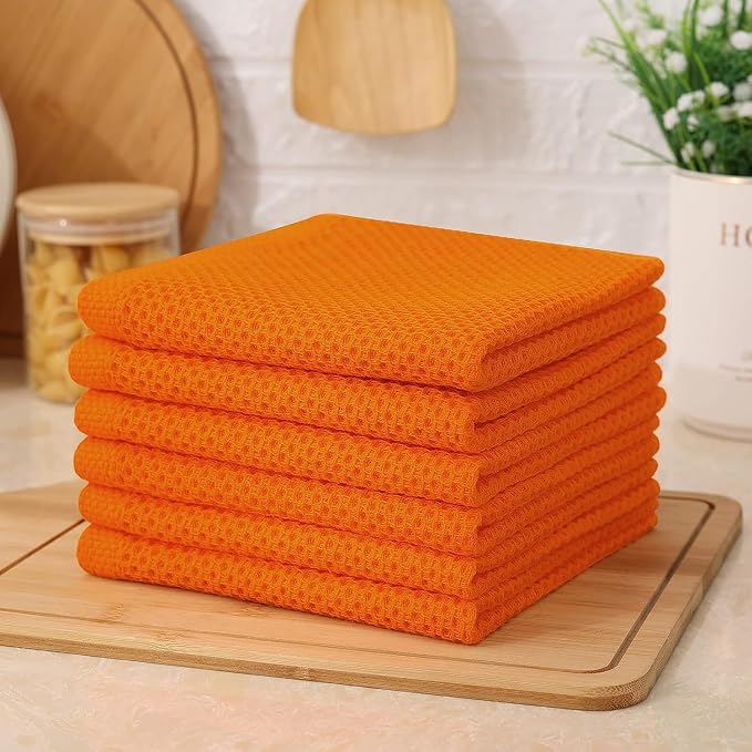 Kitinjoy 100% Cotton Kitchen Dish Cloths, 12 Pack Waffle Weave Ultra Soft - Image 7