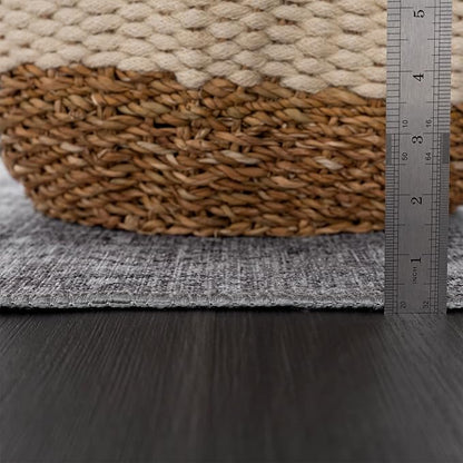 Bloom Rugs Washable 4' x 6' Rug - Ivory/Silver Gray Traditional Area Rug for Living Room, Bedroom, Dining Room, and Kitchen - Exact Size: 4' x 6'