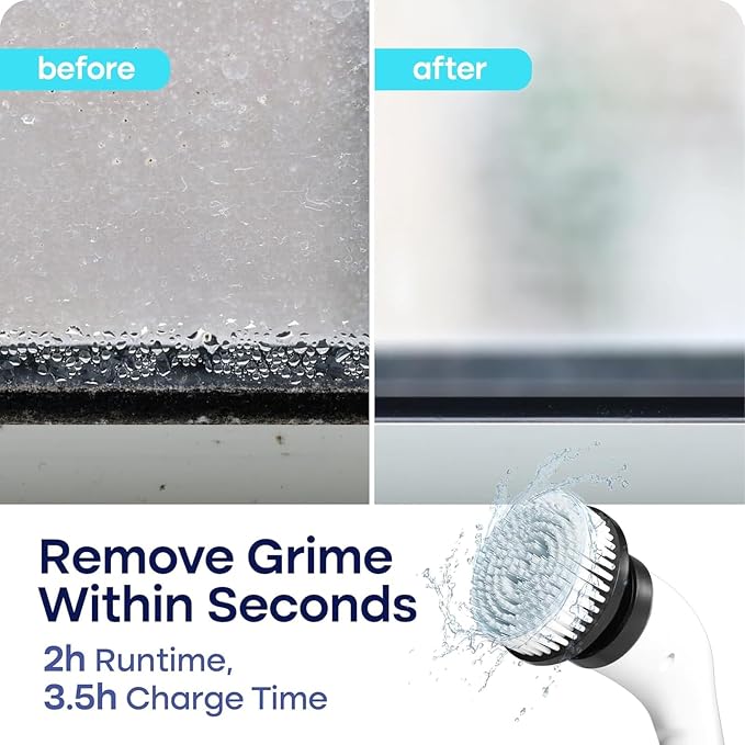 Electric Spin Scrubber for Cleaning, Adjustable Shower Brush - Image 8